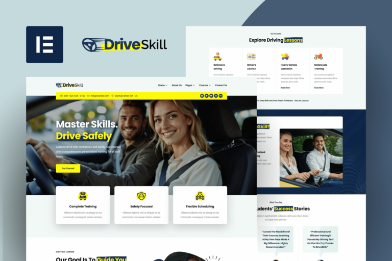 DriveSkill - Driving School Elementor Template Kit