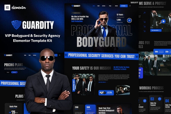 Guardity - VIP Bodyguard & Security Agency Elementor Template Kit